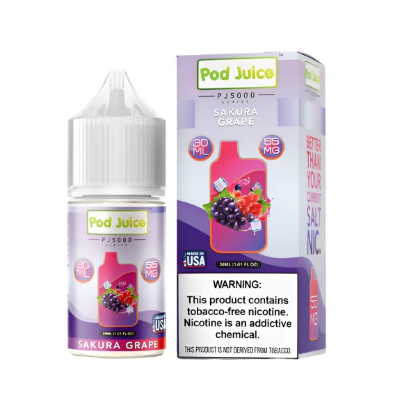 Pod Juice - PJ5000 - Sakura Grape Orjinal Salt Likit